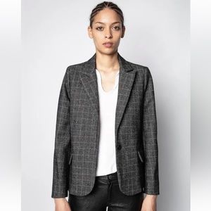 Brand new w/ tags! Zadig & Voltaire Victor Jacket Size 34 Wool Blend Blazer $448